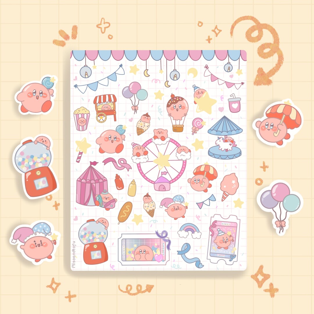 Kawaii Circus Sticker Sheet - Cute Bullet Journal, Bujo, Planner ...