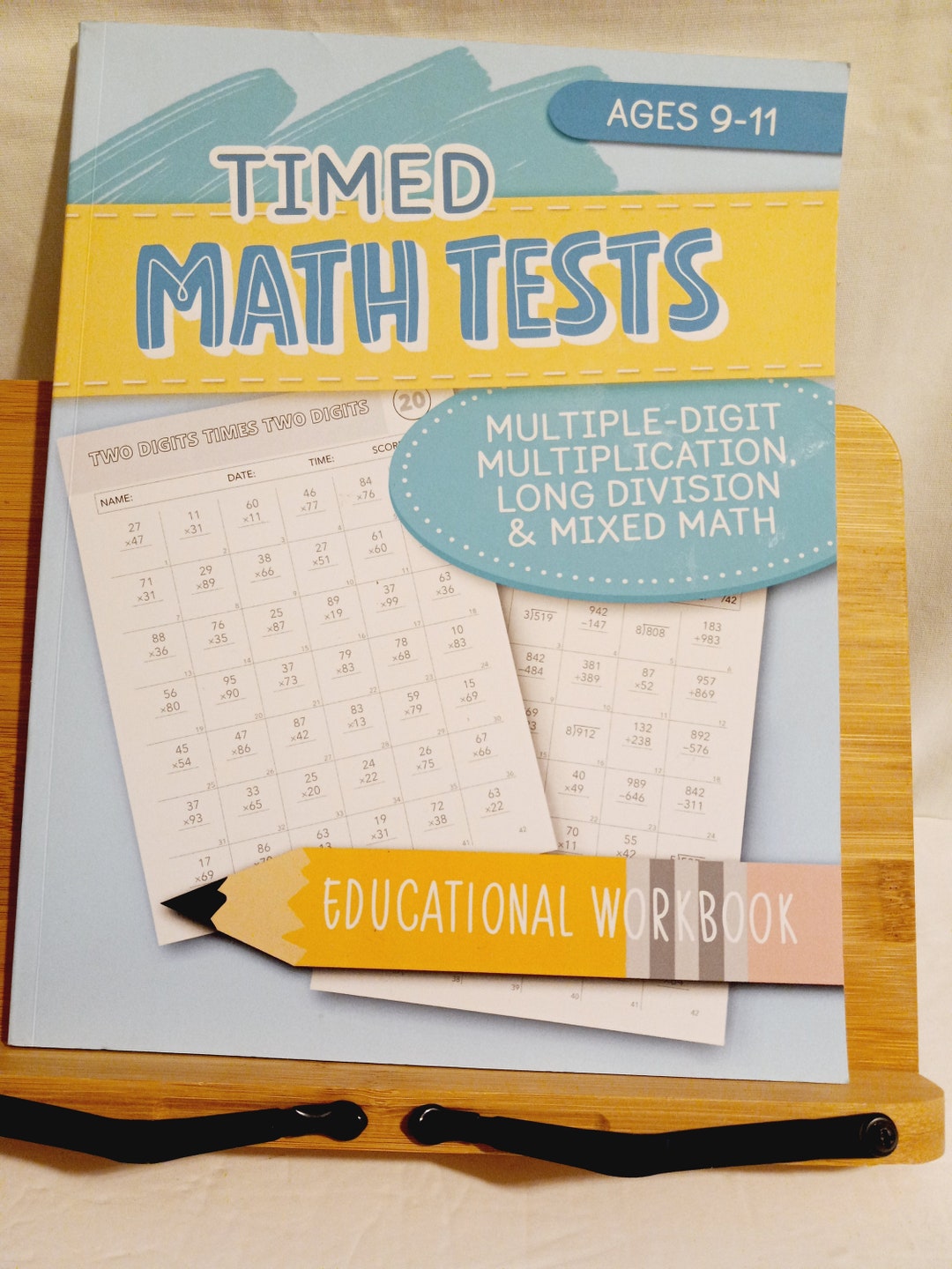 Timed Math Tests Educational Workbook, Multiplication, Long Division