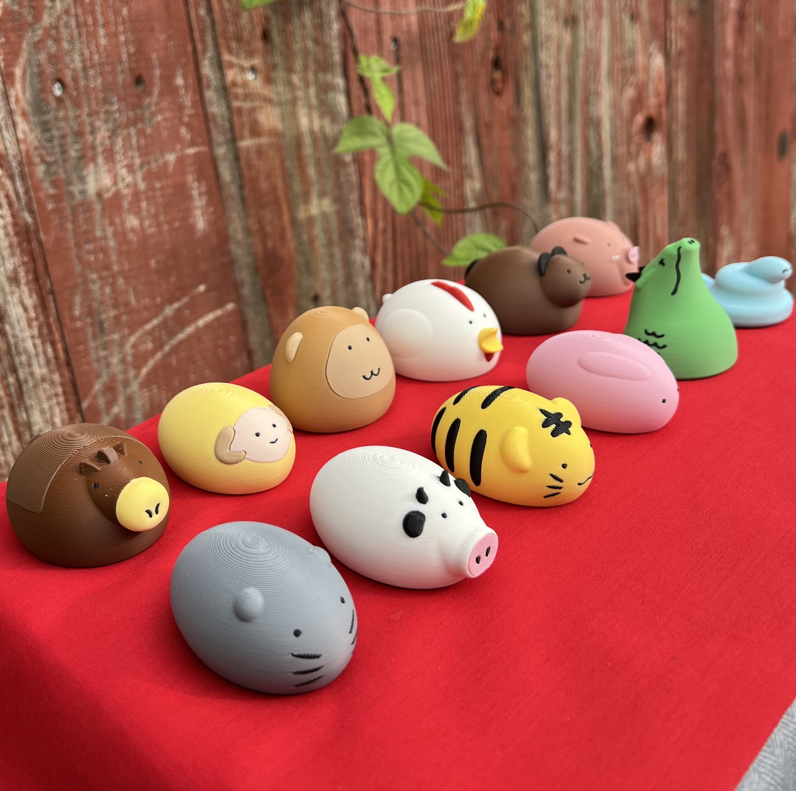 Set of Zodiac Figures, 12 Animals With Cat and Riceball