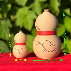 Gourd of the Sand Village anime lover gift with secret compartment eye popping conversation starter for good luck sand leader ninja prop art