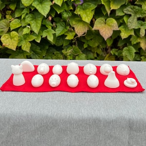 MINI UNPAINTED Chinese Zodiac Figures Set (Cat Rat Ox Tiger Rabbit Dragon Snake Horse Sheep Monkey Rooster Dog Boar) Riceball