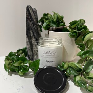Hand Poured 100% Soy Wax Fragranced Candle - 9oz (255g) Jar (pineapple sage & Turquoise) - Pick Your Scent