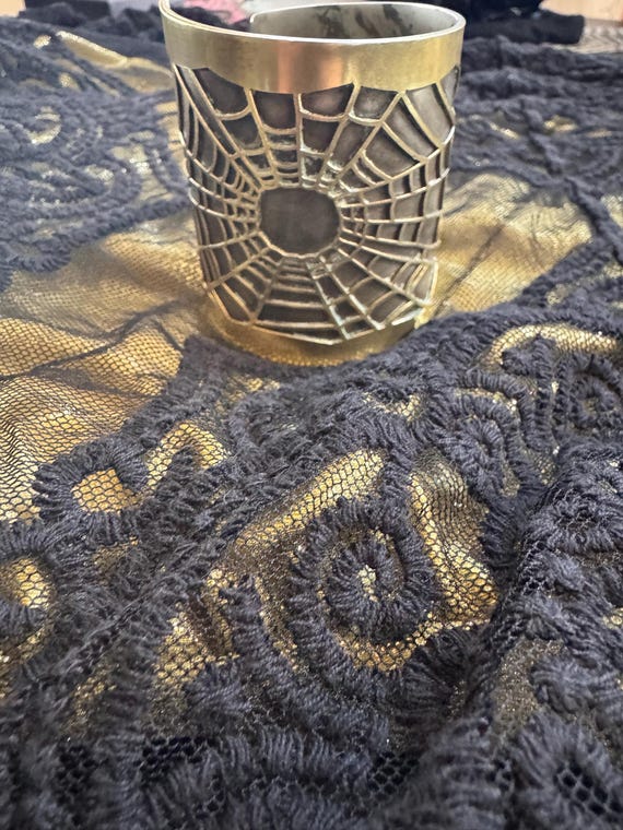 Statement Brass 80s Spiderweb Cuff! - image 2