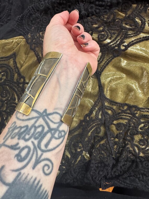 Statement Brass 80s Spiderweb Cuff! - image 8