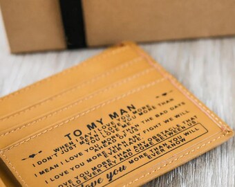 Cartera de cuero personalizada: regalo de cuero genuino grabado