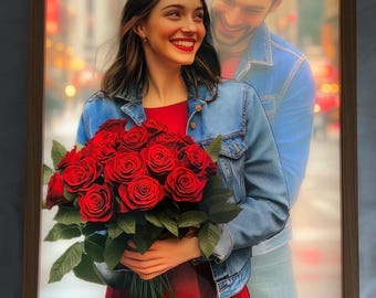 Marco de fotos LED personalizado / Revelación de foto oculta, recuerdo romántico