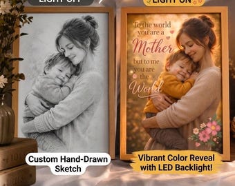 Lámpara para revelar fotos personalizadas / Regalo personalizado para el Día de la Madre, marco LED para convertir bocetos en fotos