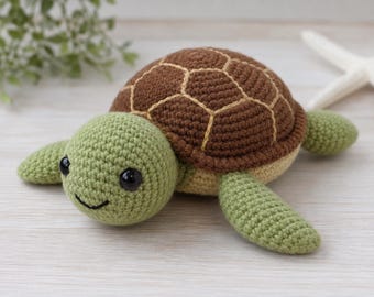Cute Crochet Turtle Pattern PDF | Amigurumi Sea Turtle Crochet Pattern | Easy Beginner Plush Turtle Toy | Ocean Animal Crochet Pattern