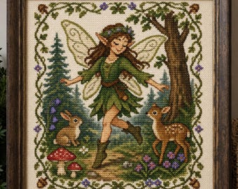 Waldelfe Frolic – Fantasy Kreuzstichmuster