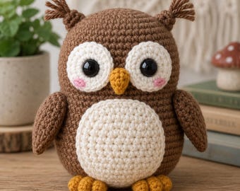 Cute Crochet Owl Pattern PDF | Amigurumi Owl Crochet Pattern | Easy Woodland Owl Plush | DIY Stuffed Animal | Beginner Friendly Gift Pattern