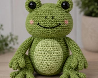 Crochet Frog Pattern PDF | Cute Amigurumi Frog Crochet Pattern | Beginner Friendly Plush Frog Tutorial | DIY Stuffed Animal