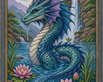 Water Dragon Cross Stitch Pattern