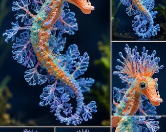 Frilly Seahorse Crochet Pattern PDF | Fantasy Amigurumi Sea Creature | Ocean-Inspired Crochet Plush | Advanced Crochet Pattern
