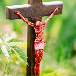 Crucifix de la Passion Croix Jésus-Christ fait main 12 cm 4,7"