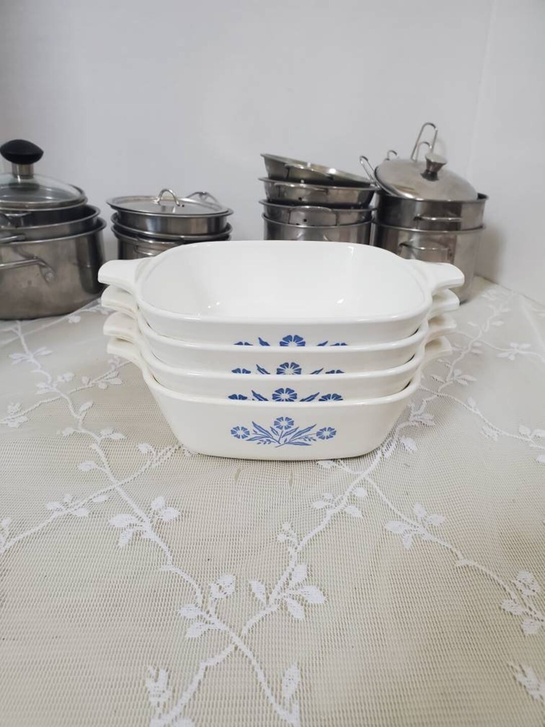 Vintage Corningware Oven Microwave Proof 4pc Set Corningware Etsy