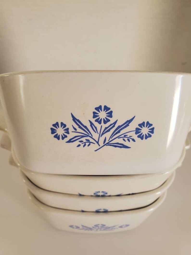 Vintage 4pc Oven Microwave Proof Corningware Blue Cornflower Etsy