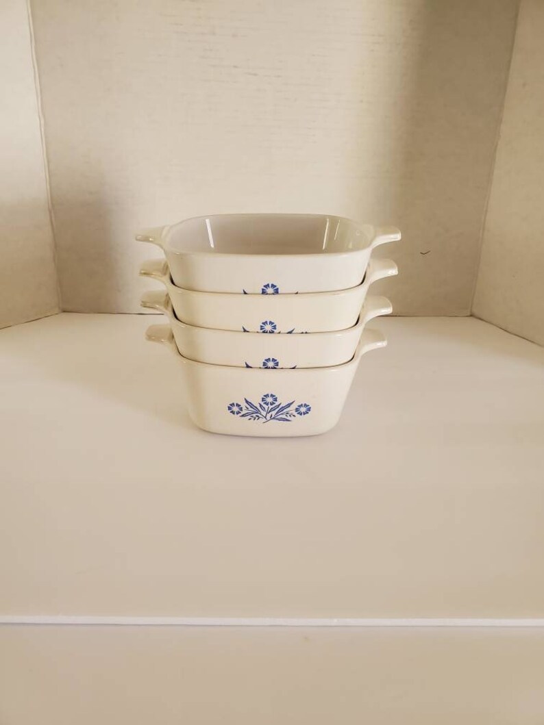 Vintage 4pc Oven Microwave Proof Corningware Blue Cornflower Etsy