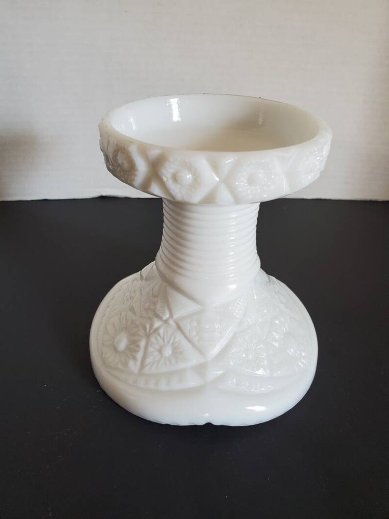 Vintage Milk Glass Punch Bowl With 16 Cups and A Pedestal Base Etsy