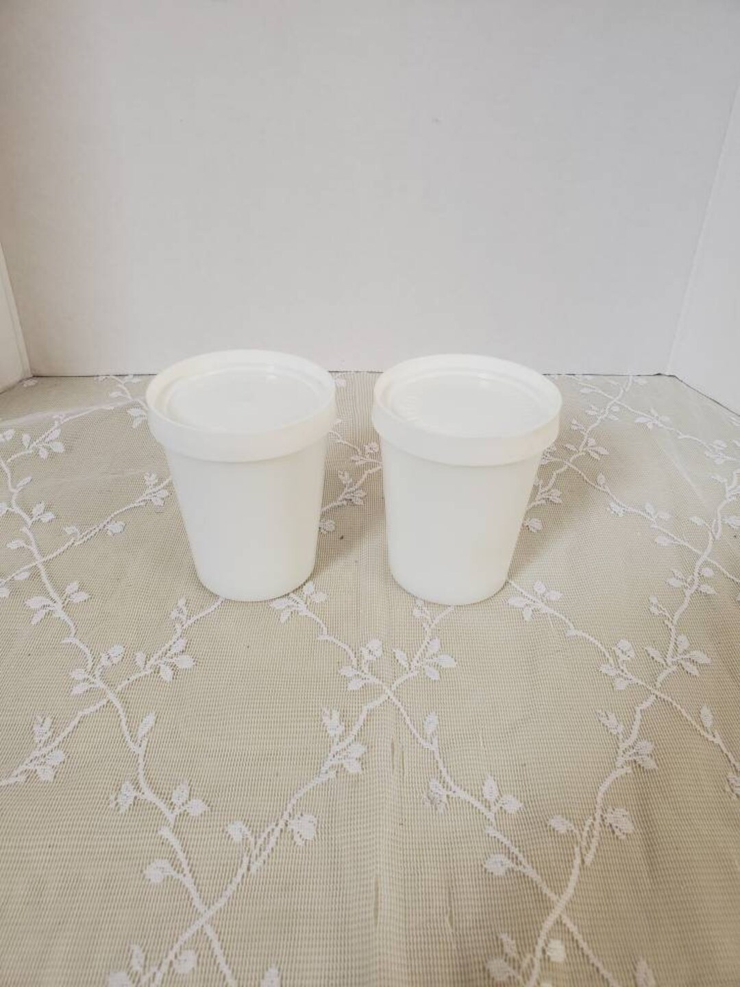 Salton Yogurt 2pc Set Milk Glass Cups With Heavy Duty Snapon Etsy