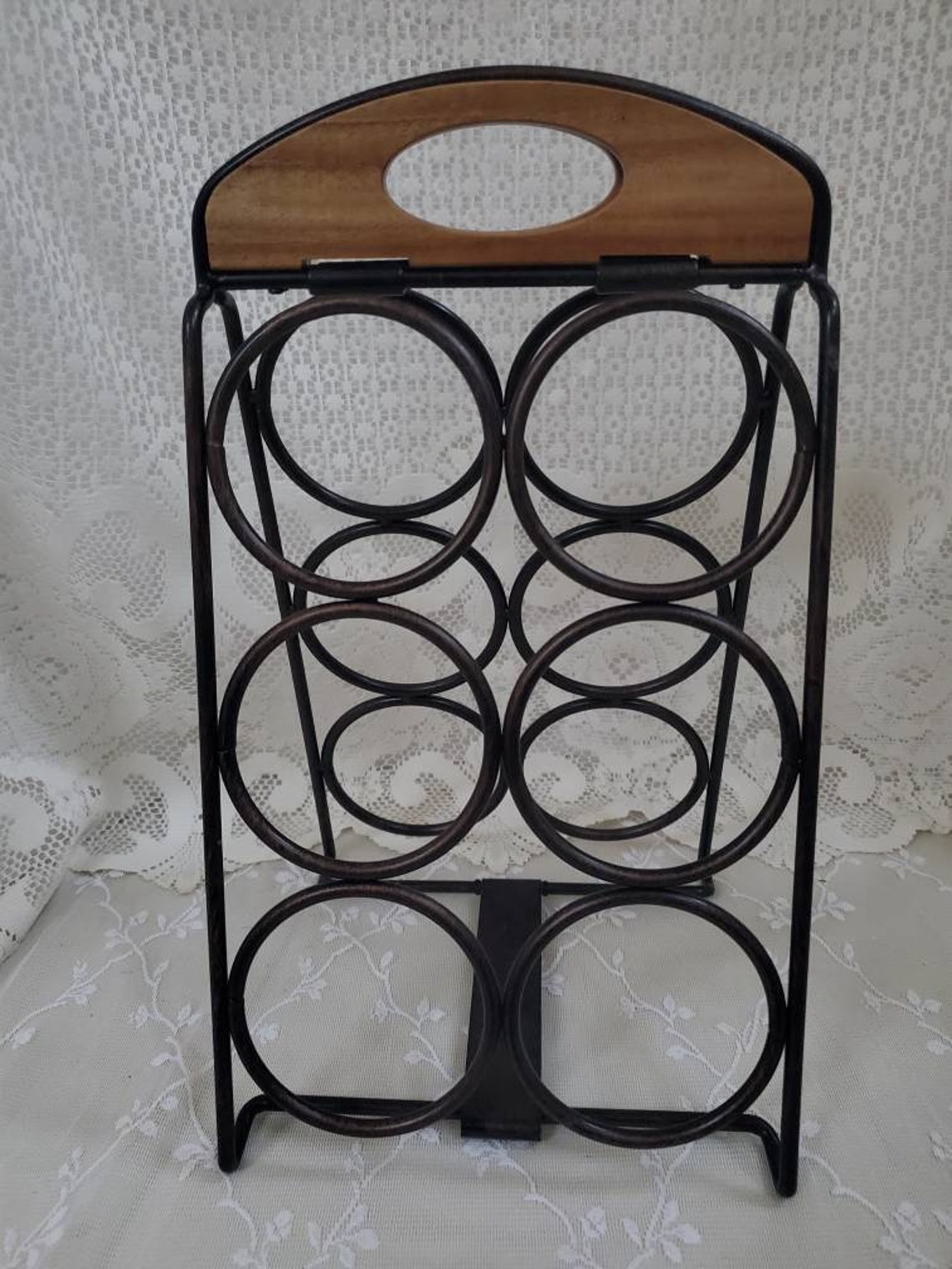Mikasa Gourmet Basics 6 Wine Bottles Display Holder Foldable Rack Etsy