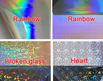10x A4 Holographic Self Adhesive Overlay Sheets, Holographic Overlay, Sticker Sheet, Vinyl Overlay, Sparkly Sticker Sheets