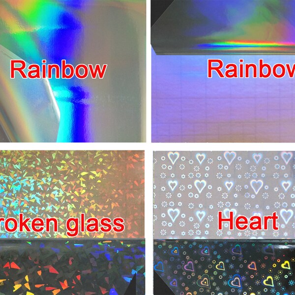 10x A4 Holographic Self Adhesive Overlay Sheets, Holographic Overlay, Sticker Sheet, Vinyl Overlay, Sparkly Sticker Sheets