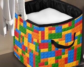 Lego Toy Blocks Padded Storage Bin with Handles