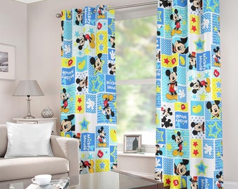 Cortinas con ojales y estampado clásico de Mickey Mouse (tamaño pequeño)