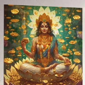 Lakshmi, Hindu Goddess of Wealth, Prosperity and Well Being, Auspisious - Matte Posters