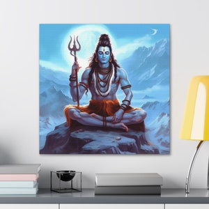 God Shiva, Meditating, Indan, Hindu, Vedic, in Canvas Gallery Wraps