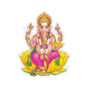 Ganesha, Ganapathi, Pillayar, Dios hindú, Señor de la riqueza, la prosperidad y el bienestar, Auspicio - Pegatinas