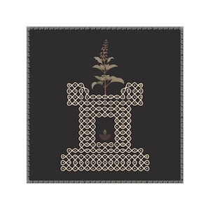 Tulasi madam kolam | Tulsi muggulu | Rangoli | Artworks | Vaishnava | pooja room decor - Square Vinyl Stickers