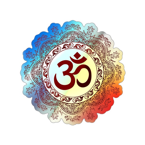 Hindu symbol Om - Holographic Die-cut Stickers