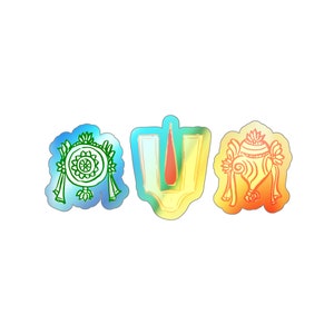 Namam Sangu Chakram of Lord Thirupathi Balaji, Hindu God - Holographic Die-cut Stickers