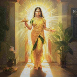 Gruha Lakshmi, Vaastu Lakshmi, Dhana Lakshmi, Hindu Goddess of Wealth, Prosperity and Well Being, Auspisious - Digital Download