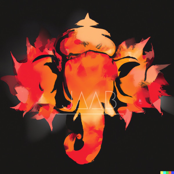 Digital art of Lord Ganesha in Fall colors | Modern art | Printable | Wall Art | T-shirt Printing | Sublimation - Digital Download