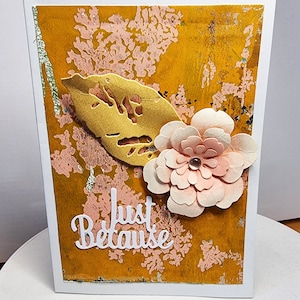 Biglietto d'auguri fatto a mano con messaggio "Just Because" / Biglietto sentimentale / Saluto personale 3D