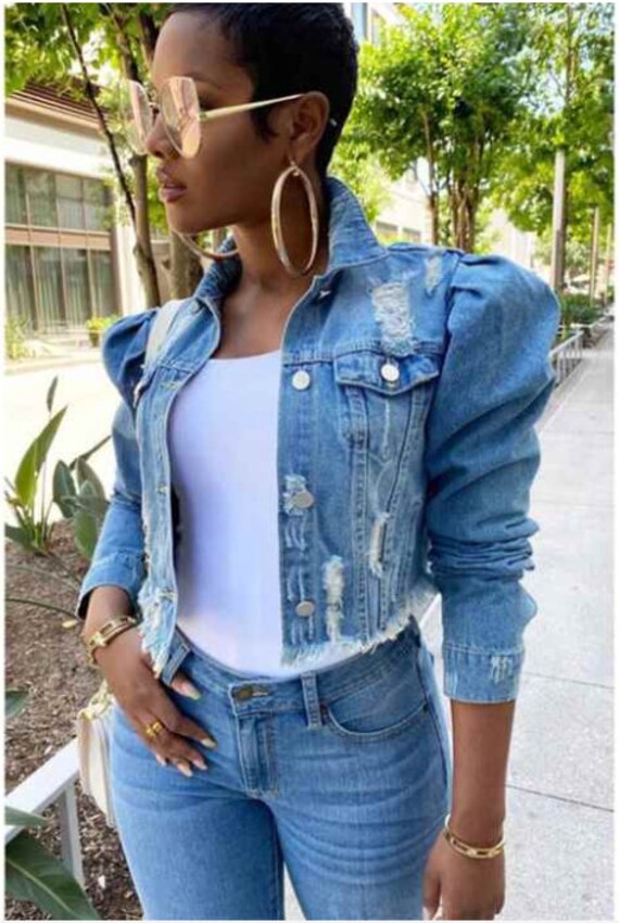Light ripped deals jean jacket