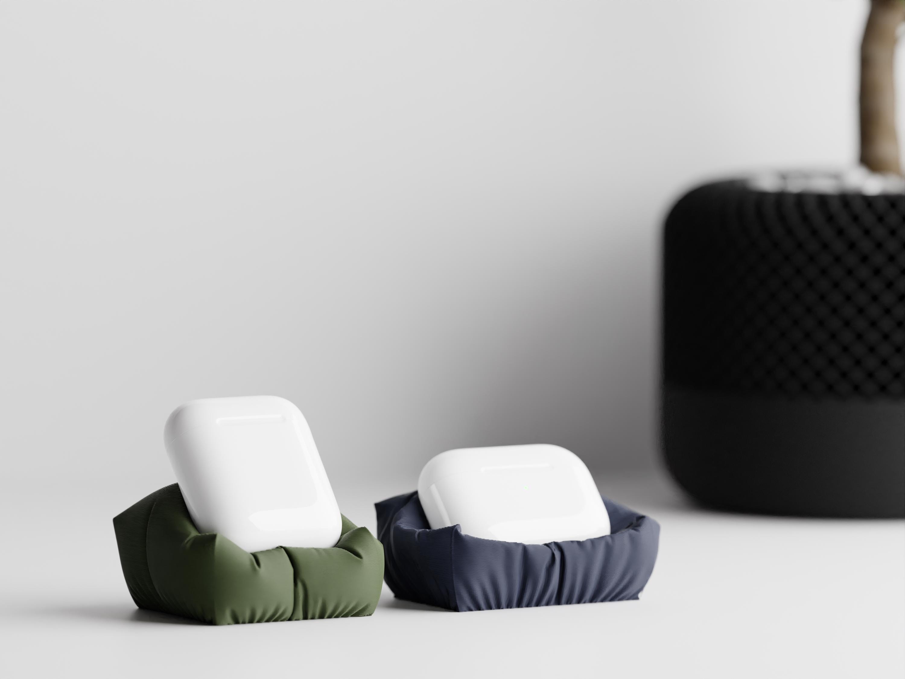 Support AirPods, support AirPods Pro, coussin AirPods, design AirPods, support AirPodsc