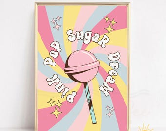 Pop Art Lollipop Print, Funky Maximalist Wall Art, Digital Download