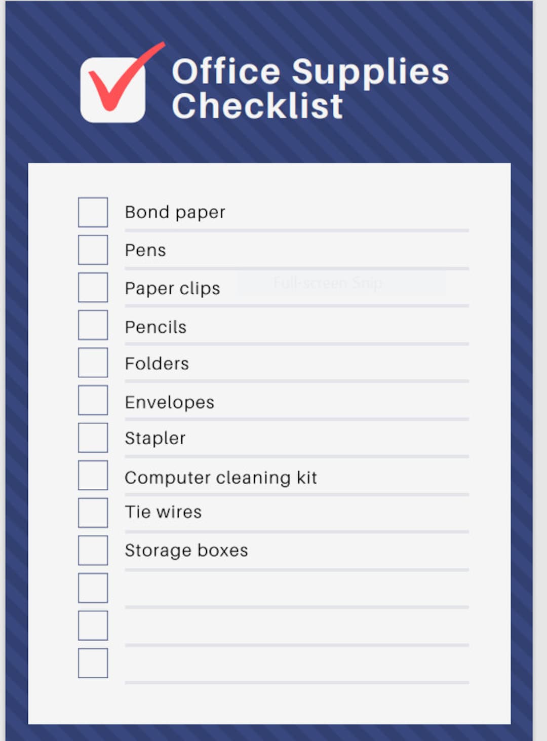 Office Supply Checklist Digital Download PDF HD Printable Copy Etsy