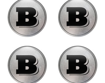 METAL STICKERS WHEELS CENTER CAPS BRABUS 40mm to 120mm type a 4pcs 