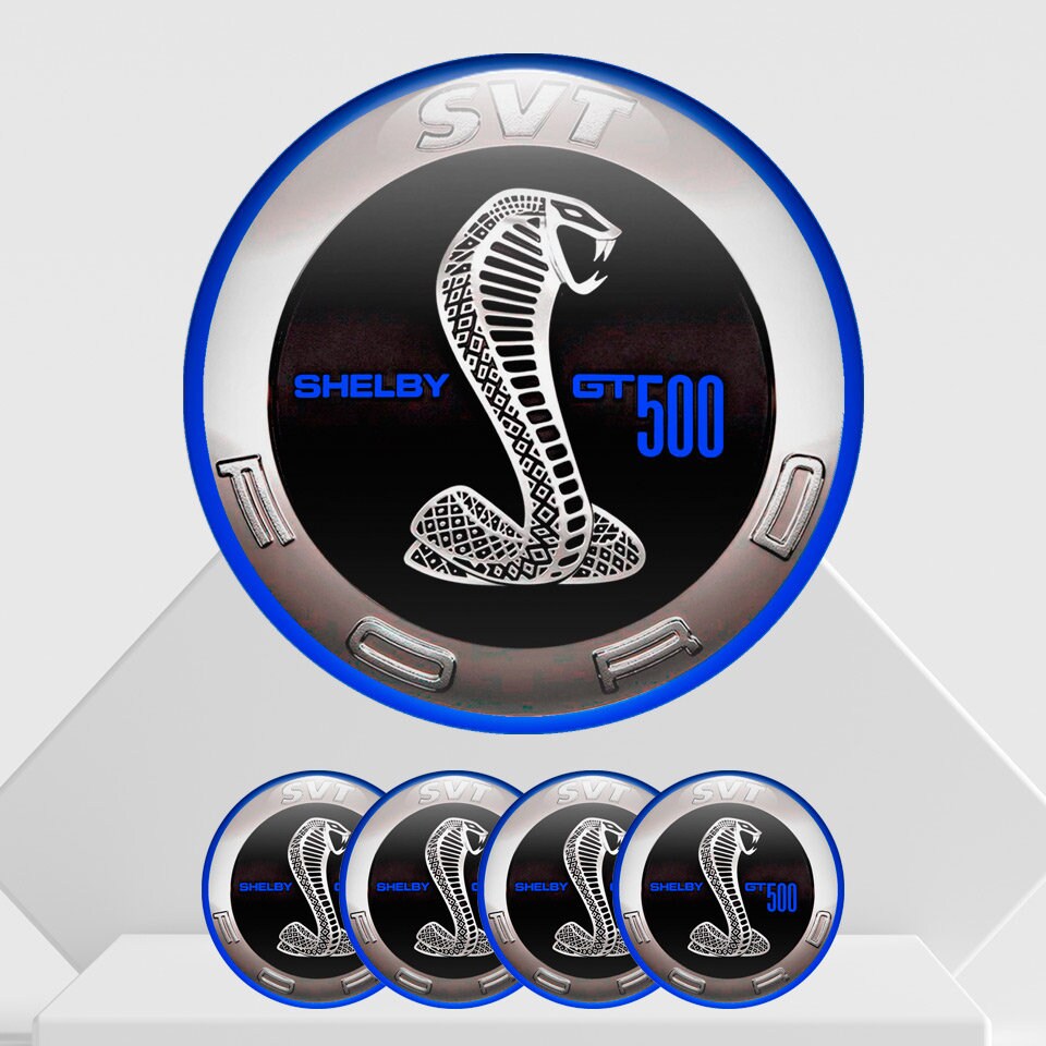 4xAll sizes 3D print Logo Ford Shelby GT Domed Stickers for Wheel