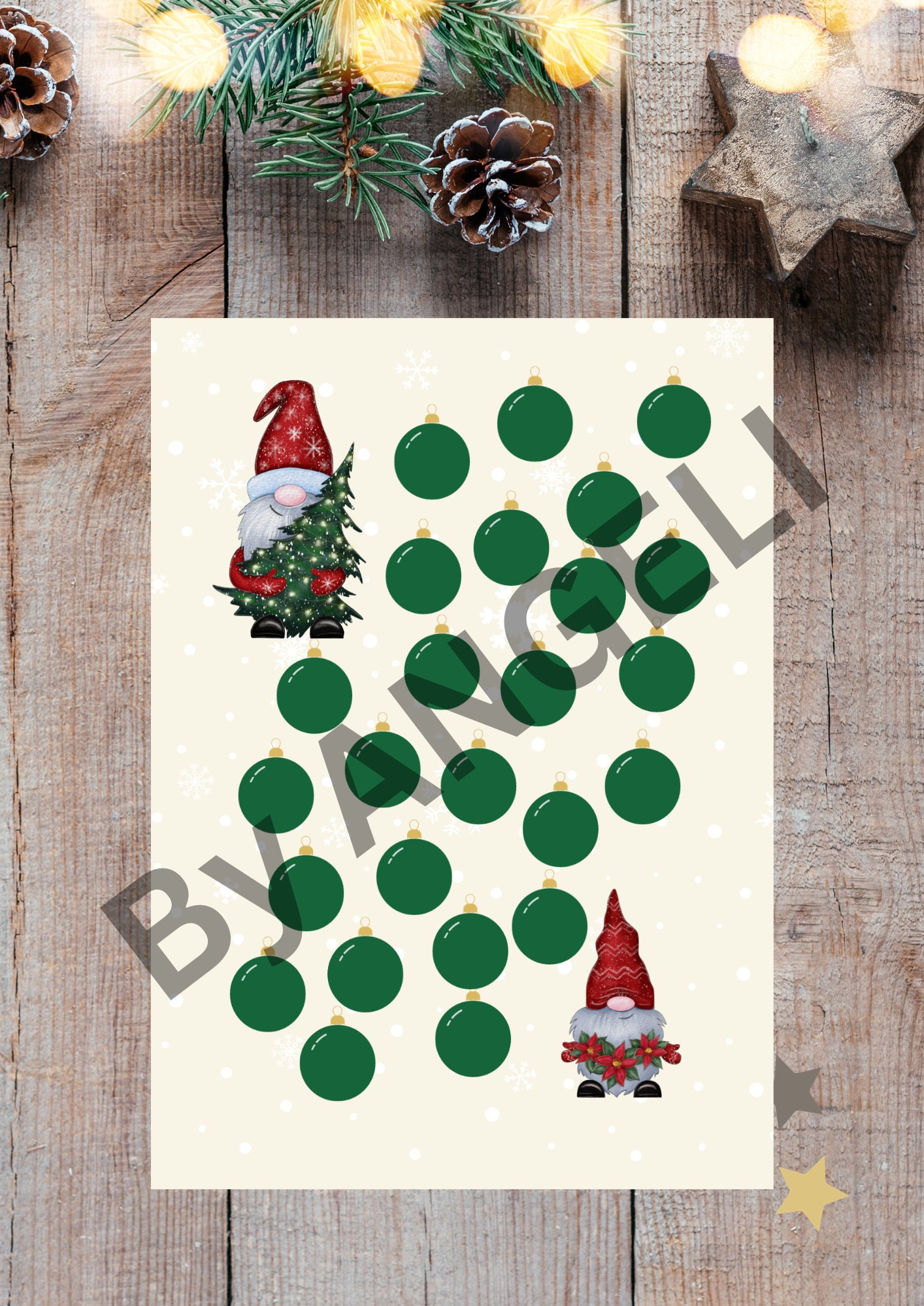 Scratch Advent Calendar Gnome A6 Etsy