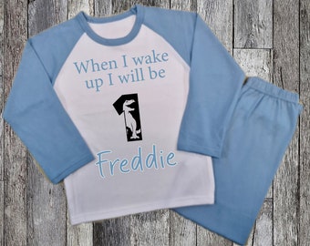 Personalised When I Wake Up 1 Prince Shorts Pyjamas Children's Birthday Pjs Personalised When I Wake Up 1 Prince Shorts Pyjamas Children's Birthday Pjs