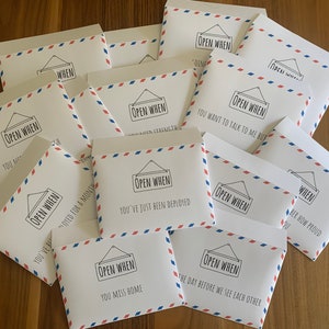 Deployment Gift | Open When Envelopes Blank Cards 5x7 | Going Away Letters | Unique Deployed Party Activity For Friend Dad Mom Son Daughter