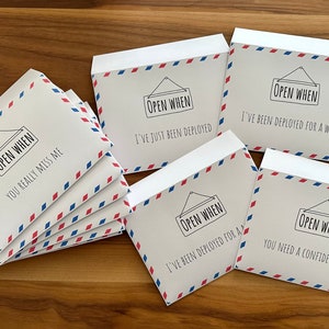Deployed Soldiers Gift To Family Friends | 5x7 Open When Envelopes Blank Cards | Going Away Letters | Long Distance Relationship | Military