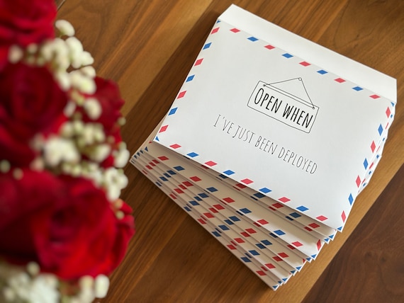 Personalized Open When Deployment Envelopes & Cards 5x7 | Care Package for Spouse, Family, Loved Ones