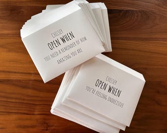 Personalized Open When Envelopes and Cards 5x7 | Handmade DIY Letters