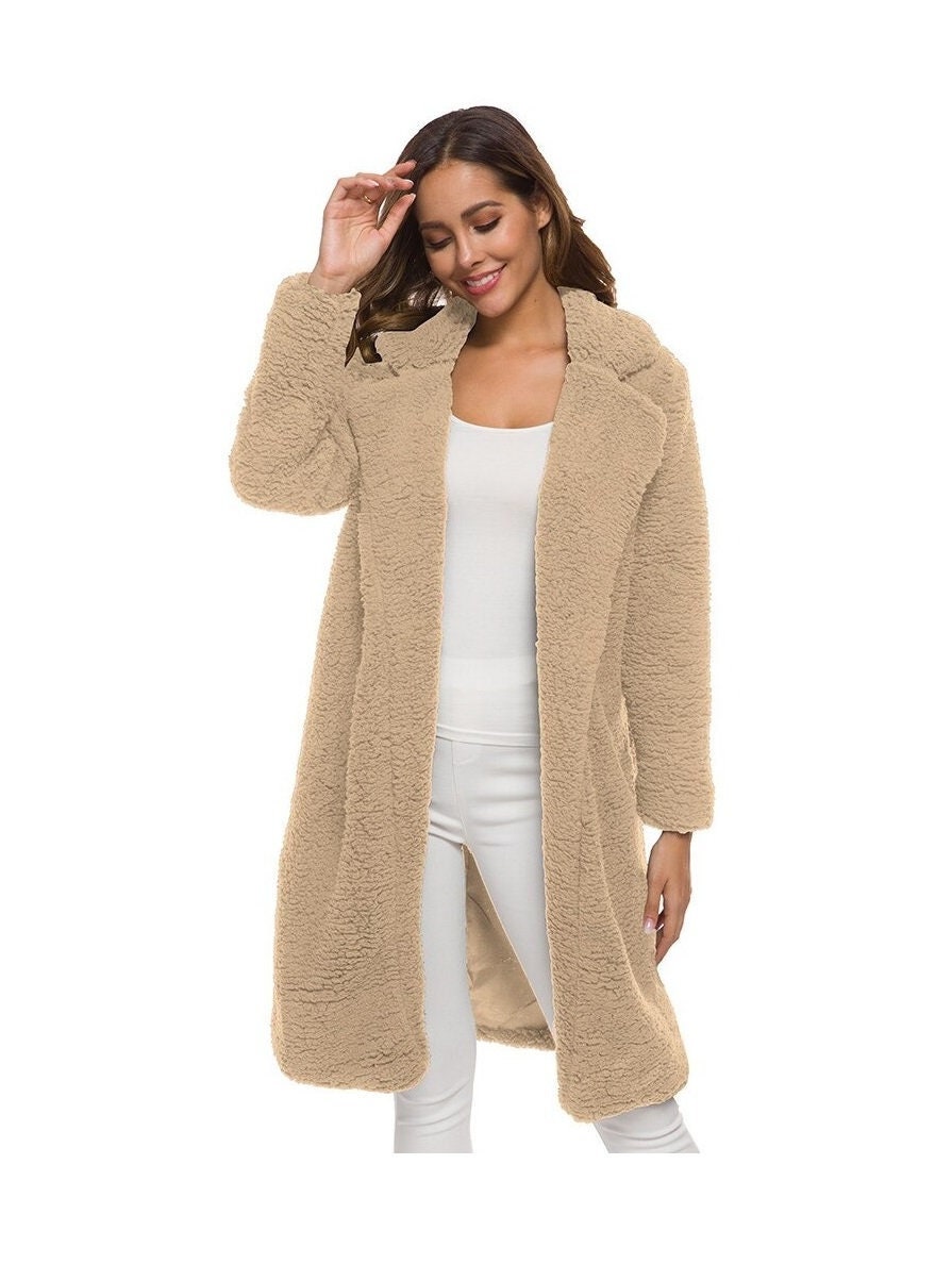 long thick teddy coat
